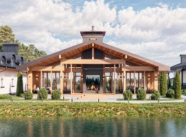 Concept de pavillon privé en bois lamellé-collé_1